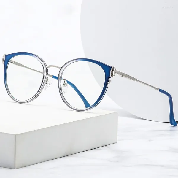 Lunettes de soleil lunettes femme lunettes optiques jambes en métal et jante en acétate lunettes optiques lunettes pour femmes cadre Style œil de chat