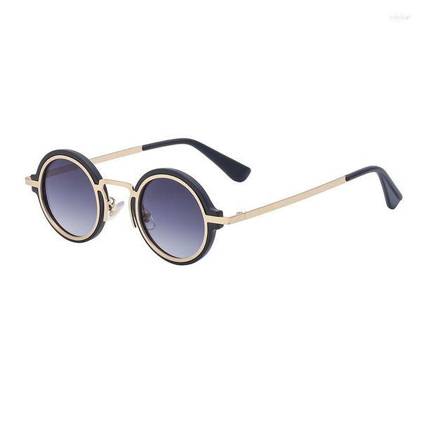 Gafas de sol góticas steampunk hombres redondo punk gafas de sol mujeres retro gafas sombras lentes de sol hombre UV400