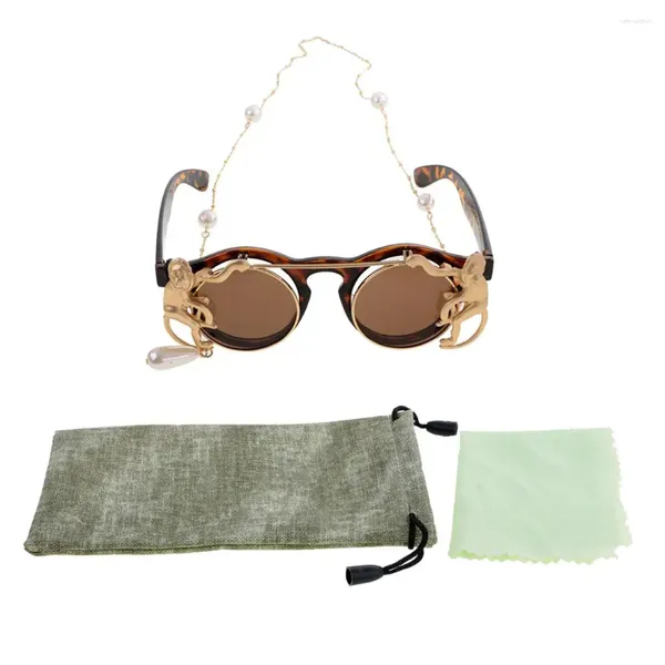 Gafas de sol gafas de lente de color de resina steampunk gótico
