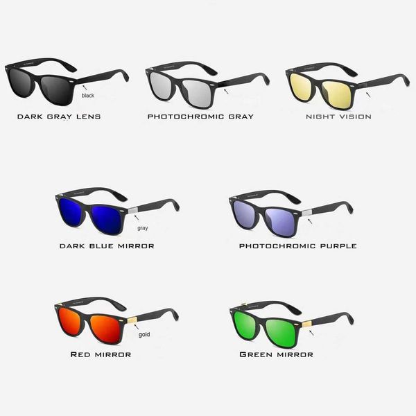 Gafas de sol gradiente fotocromático unisex lente de espejo polarizado vintage día noche gafas de sol duales para hombres mujeres 7029 230920