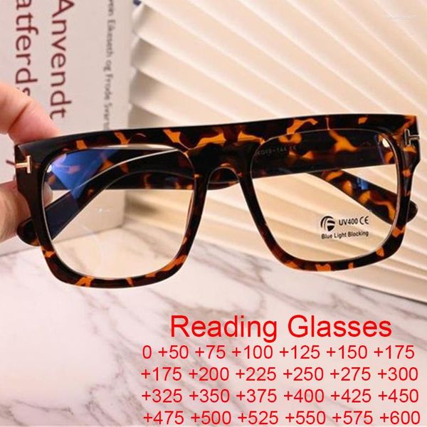 Gafas de sol de lectura cuadradas de gran tamaño de leopardo verde para hombre y mujer