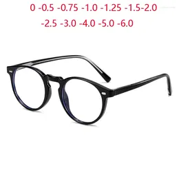 Zonnebril GSBJXZ TR90 Blauw Licht Ronde Bijziend Brillen Vrouwen Mannen Student Optische Bril Recept 0 -0.5 -0.75 tot -6.0