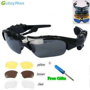 Gutsyman Sport Stéréo Sans Fil Bluetooth 4.1 Casque Téléphone Lunettes De Soleil De Conduite/MP3 Lunettes D'équitation avec Lentille Solaire Colorée