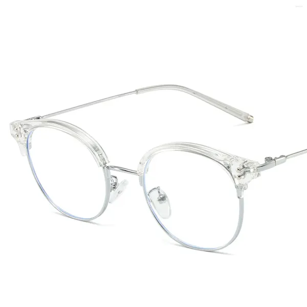 Gafas de sol Half Frame Anti Blue Light Eyeglasses Spring Eyestrain con filtro para estudiantes de lectura de juegos