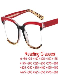 Zonnebrillen half frame vierkant leesbril vrouwen mode recept bril lbrade sexy retro rode luipaard helder anti -blauw licht 1S5655293