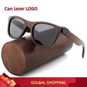 Lunettes de soleil faites à la main de luxe lunettes de soleil hommes polarisés zèbre Vintage bambou bois femmes lunettes de soleil de haute qualité avec étui à lunettes boîte 230525