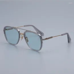Lunettes de soleil pour hommes, jolies lunettes de mode Vintage durables, Prescription originales en titane pur S117