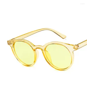 Lunettes de soleil HAPTRON 2024 Rouge Bleu Rond Femmes Marque Designer Mode Rose Jaune Lunettes de Soleil Vintage Rétro Nuances