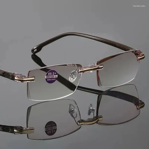 Lunettes de soleil HD lunettes de lecture hommes grossissement lunettes presbyte dioptrie diamant coupe 1.0 à 4.0 lunettes claires