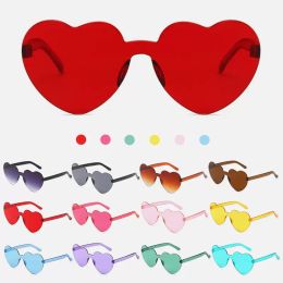 Zonnebrillen hartvormige zonnebrillen Designer snoepkleur randloze pc reisglazen oceaan zonnebrandcrème Europees Amerikaanse mode-bril bril bril