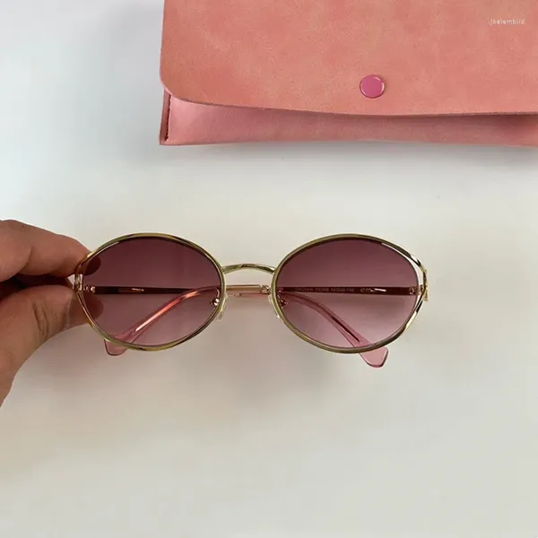 Lunettes de soleil haute marque mode luxe petites femmes MIU Vintage lunettes de soleil circulaires boîte originale