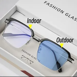 Zonnebrillen High Definition Heren Anti Blauw Licht Bijziendheid Bril Klassiek Metalen Frame Transparant Dichtbij Zicht Brillen Met Dioptrie 0 tot -4,0