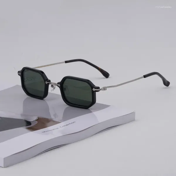 Lunettes de soleil Square à acétate de haute qualité pour hommes Femmes Eyeglass Frames Japonais Style Mak made Designer Conduite des lunettes de voyage