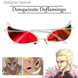 Zonnebrillen Hoogwaardige mode Donquixote Doflamingo Cosplay Glazen Anime Halloween PVC Zonnebril Men Women Funny Christmas Gift C240411