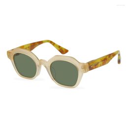 Zonnebrillen Hoogwaardige Retro Dikke Acetaat Polariseerde Men Women Vintage Designer Polygon Sun Glazen UV400 Sunglass 2023