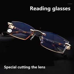 Zonnebril Hoge kwaliteit Speciale Snijden Presbyopië Lenzen Mannen Stijl Vierkant Leesbril Mode Presbyopische Bril voor HyperOpia