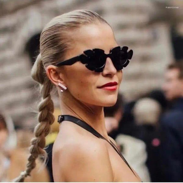 Gafas de sol de alta calidad Producto de tendencia Flores de acetato para mujeres Diseñador de marca negro Moda Verano Chicas Gafas de sol UV