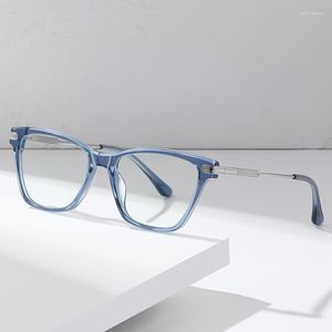 Lunettes de soleil haute qualité femmes Anti-lumière bleue lunettes acétate oeil de chat optique recette cadre personnalisé femme myope hypermétrope