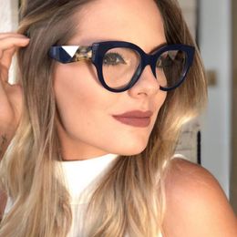 Zonnebrillen Hoge kwaliteit Women Blue Blooking Optische leesbril Dubbele kleur met modetrend Vintage Brand Designer oversized FRA 2722