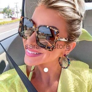 Zonnebril Higodoy Mode Oversized Dames Zonnebril Merk Designer Plastic Vrouwelijke Groot Frame Gradiënt Zonnebril UV400 gafas de sol mujer J231218