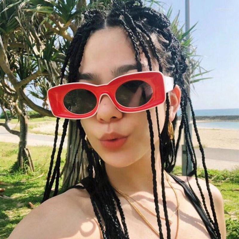 Sunglasses Hip-hop Concave Personality Candy-colored Outdoor Vintage Style Shades UV400 Fashion Square Sun Glasses Female