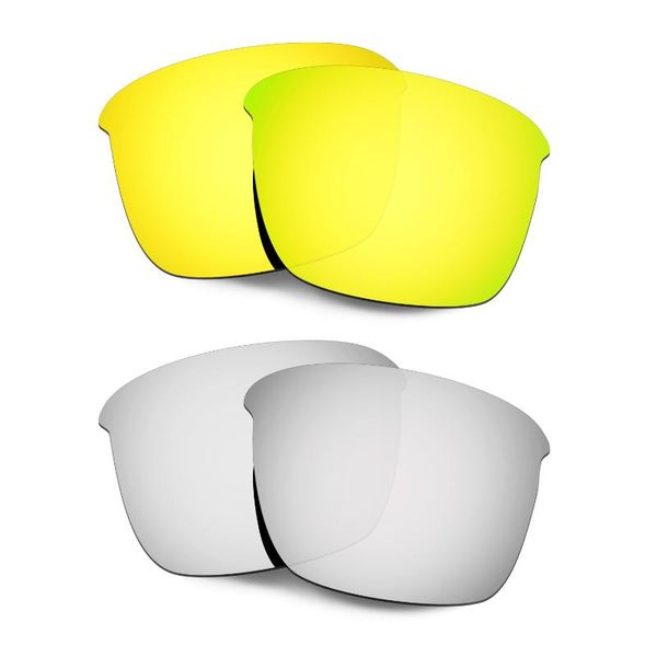 Lunettes de soleil HKUCO verres de rechange polarisés pour Thinlink or/argent 2 paires