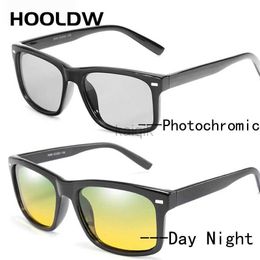 Lunettes de soleil Hooldw Lunettes de soleil photochromiques polarisées Vision nocturne Vision Night Night Driving Goggle Anti-Glare Sunglasses Eyewear UV400 240416