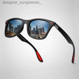 Gafas de sol Venta caliente gafas de sol polarizadas hombres mujeres clásico cuadrado plástico conducción gafas de sol moda masculina negro viajes sombras UV400L231214