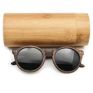 Lunettes de soleil Vente chaude Été Unisexe Cateye Vintage Lunettes de soleil rondes en bois Femmes Verres polarisés Lunettes de soleil en bois pour la livraison gratuite