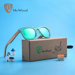 Zonnebril Hu Wood Kids gepolariseerde zonnebril voor jongens en meisjes met gerecycled montuur en beukenhouten armen | 4 tot 8 jaar 230512
