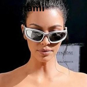 Zonnebril Ins Steampunk Voor Vrouwen Zilveren Spiegel Ovale Zonnebril Mannen Vintage Hip Hop Punk Brillen Shades288k