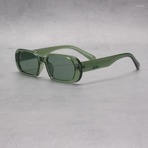 Lunettes de soleil Ins Style Vert Rectangle Femme Lunettes de Soleil Homme Femme Marque Designer Bonbons Couleurs Petit Carré