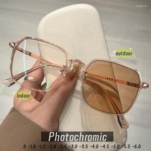 Gafas de sol Pochromic Miopia Gafas Men Mujeres Color Cambio de anteojos UV Luxury Sport-miowear 0--6.0