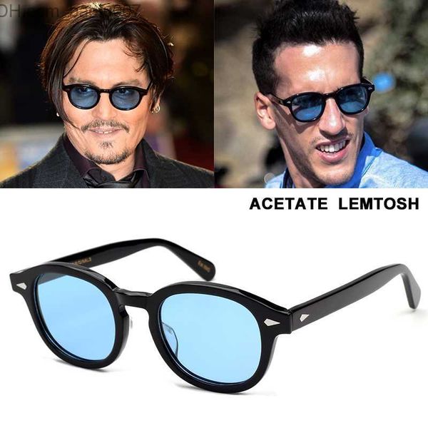 Lunettes de soleil JackJad haute qualité acide acétique cadre Johnny Depp Lemtosh Style lunettes de soleil polarisées hommes Vintage lunettes de soleil rondes Z230726