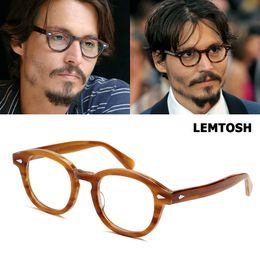 Zonnebrillen Jackjad topkwaliteit acetaat frame Johnny Depp Lemtosh stijl brillen frame vintage ronde merk ontwerp brillen de Grau 230206