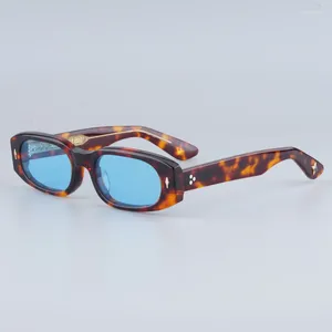 Gafas de sol JACQUES JMM HULYA Hombres Acetato grueso Tortuga Gafas ovaladas Calidad original Joya Gafas de lujo para mujeres