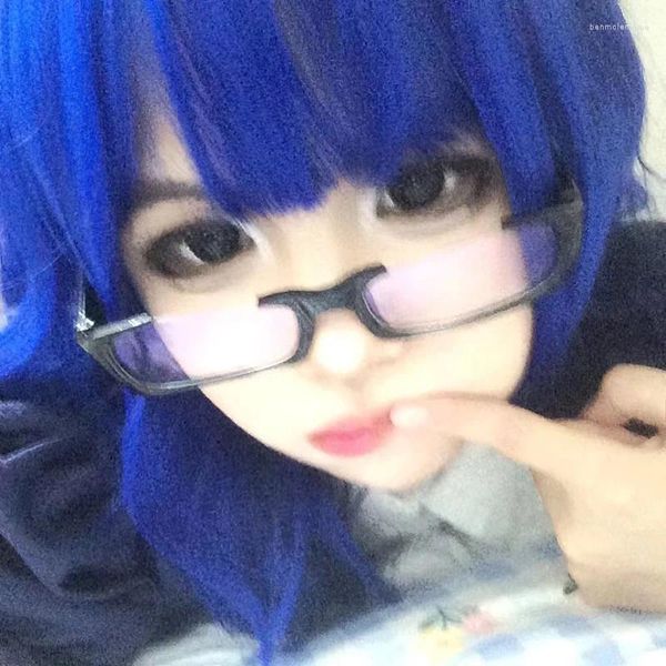 Lunettes de soleil Japonais Anime Demi-Monture Lunettes Femmes Y2K Noir Spectacle Ovale Sans Lentille Lunettes Cosplay Pographie Lunettes Décoration