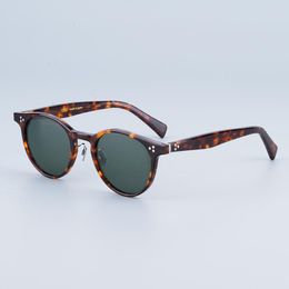 Lunettes de soleil marque japonaise optique 332 acétate tortue Uv400 lunettes hommes concepteur à la main luxe lunettes rondes pour femmes