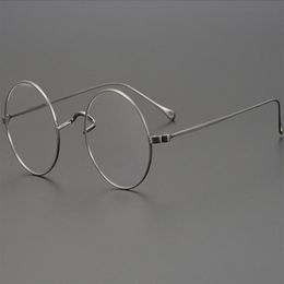 Sonnenbrille Japanische handgemachte reine Titan blaues Licht blockierende Brillen Frauen optische Brillen Anti-Strahlung Computer Vintage Gl224P