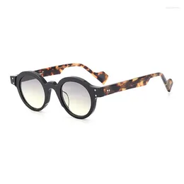 Lunettes de soleil Style japonais Vintage qualité ronde acétate pour hommes femmes conduite lunettes de soleil verres dégradés