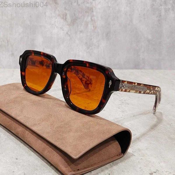 Gafas de sol JMM Hopper Japón TAOS Square Hombres Diseñador Marca Unisex Hecho a mano Acetato grueso Tortuga Uv400 Gafas con originales O5Q7