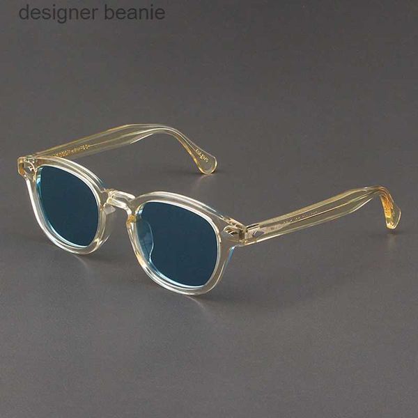 Lunettes de soleil Johnny Depp lunettes de soleil homme Lemtosh lunettes de soleil polarisées femme marque de luxe Vintage jaune acétate cadre lunettes de Vision nocturne L231107