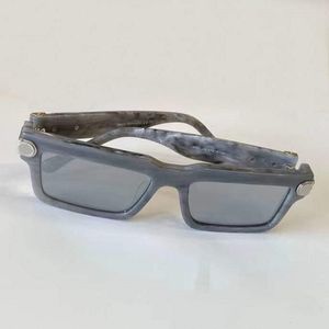 Lunettes de soleil Joy White Grey Marble Silver Mirror Lenses 1403 MENS SUN GGLASSES DES DE DE SOLEIL AVEC BOX MENSEM