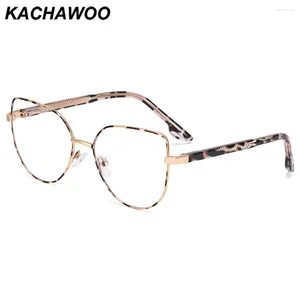 Lunettes de soleil Kachawoo Cat Eye Lunettes Filtre de lumière bleue Femme Big Frame Tr90 Métal Mode pour femmes Léopard Rose Gris