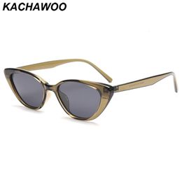Lunettes de soleil Kachawoo Cat Eye polarisées Sunglasse style rétro lunettes de soleil vintage hommes tr90 cadre vert léopard beige européen 230824