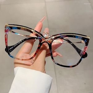 Zonnebrillen Kammpt oversized Cat Eye-bril Fashion Vintage Blue Light Blocking Eyewear 2023 Trendy Non-recept glazen voor vrouwen