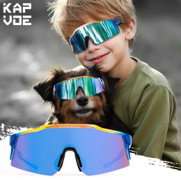 Lunettes de soleil Kapvoe Child Lunettes de soleil Lunes à vélo pour enfants UV400 garçons filles parentChild