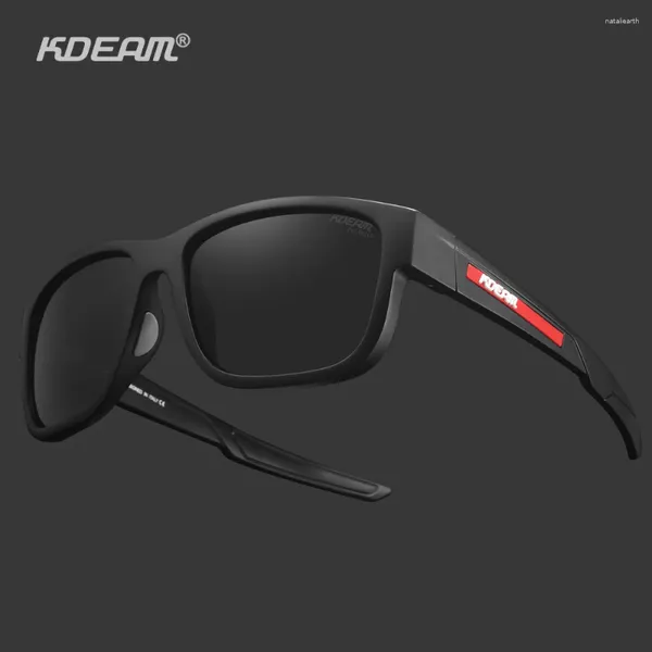 Gafas de sol KDEAM 2024 Cuadrado para hombre Polarizado Altamente elástico TR90 Material Marco Lente polarizadora Mujeres Fit