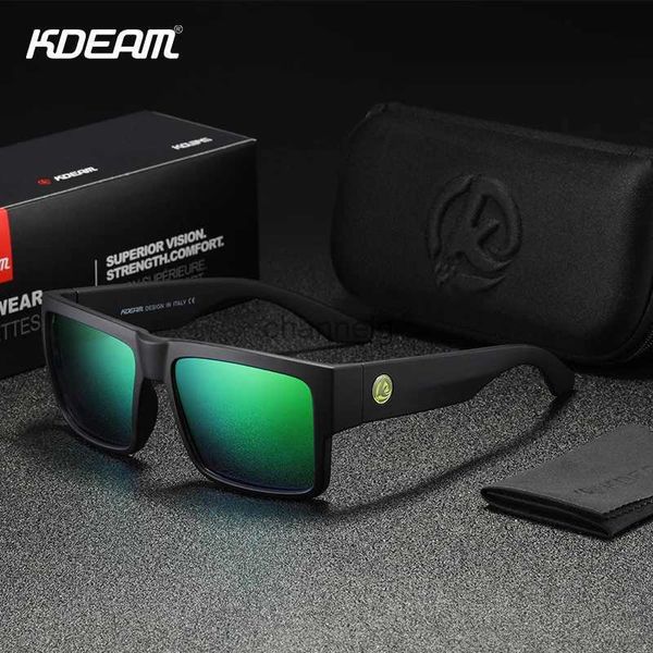 Gafas de sol KDEAM Venta caliente 2020 Gafas de sol polarizadas deportivas cuadradas que viajan UV400 Hombres Mujeres Gafas de sol de moda Sombras de espejo PC con estuche YQ231127