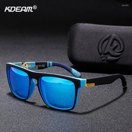 Lunettes de soleil KDEAM Top-vente polarisées hommes femmes marque Designer Sport lunettes de soleil UV400 couleur-match lunettes avec étui rigide CE
